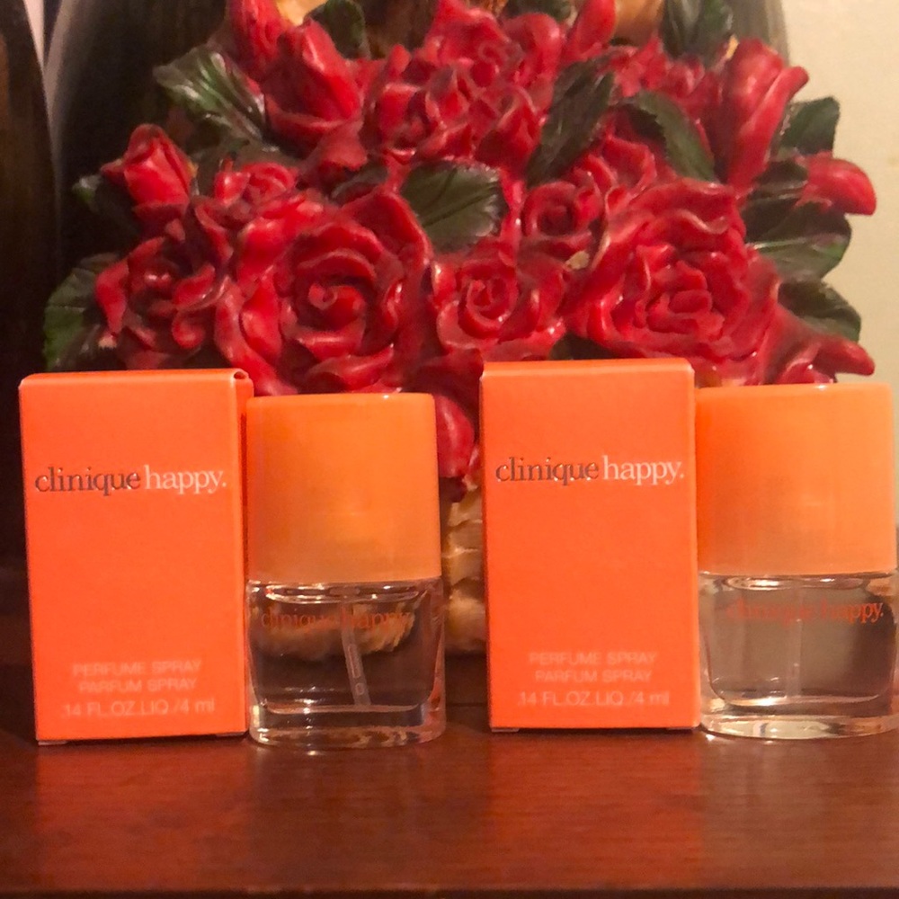 Clinique HAPPY Perfume, Spray, Two mini bottles of 0.14oz/4ml, Brand New In Box.